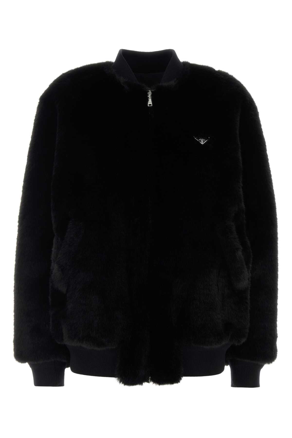 Prada Tessili Bomber Jacket — Black