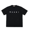 Marni Kids Logo-Embroidered Cotton T-Shirt — Black
