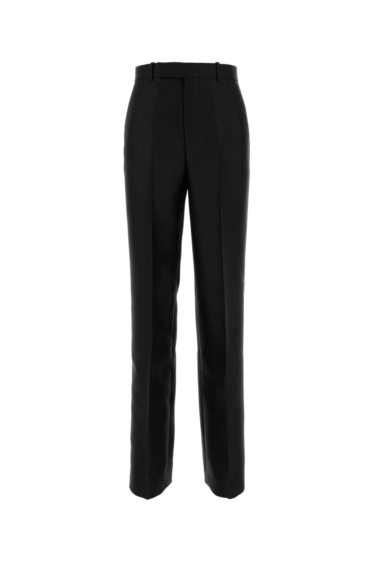 Gucci Wool-Silk Blend Trousers — Black