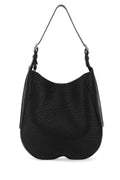 Burberry Textured Leather Shoulder Bag — Black