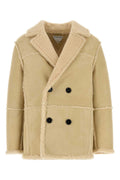 Bottega Veneta Shearling-Lined Coat — Beige