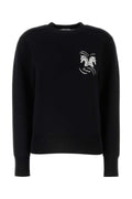 Burberry Embroidered Wool Blend Sweater — Black
