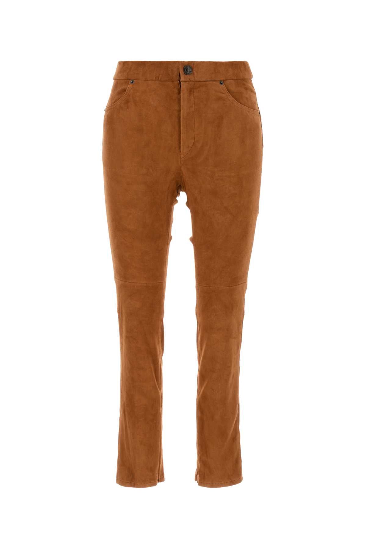 Isabel Marant Lamb Suede Trousers — Cognac