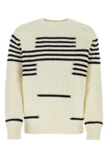 Loewe Striped Wool-Blend Sweater — White