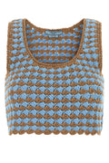Prada Two-Tone Crochet Tank Top — Multicolor