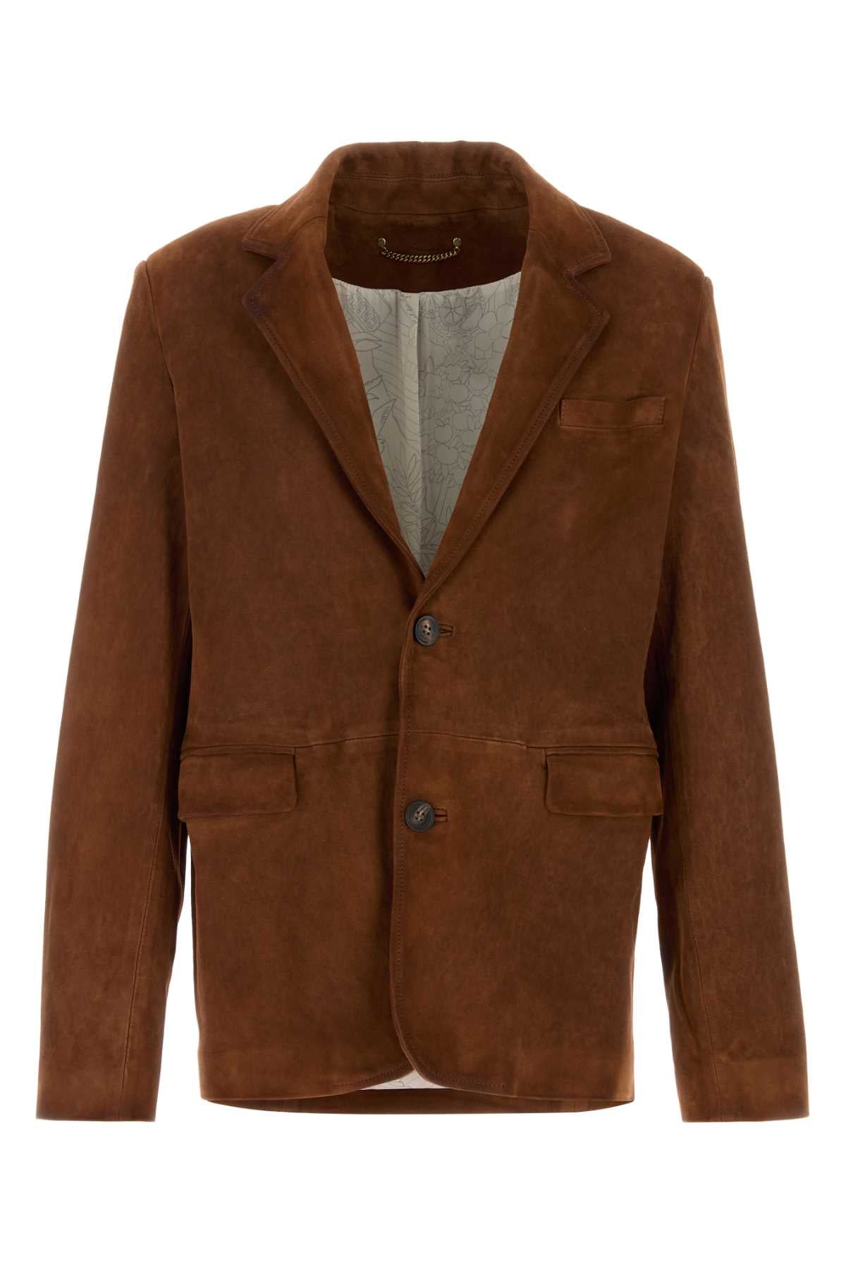 Golden Goose Deluxe Brand Suede Jacket — Brown