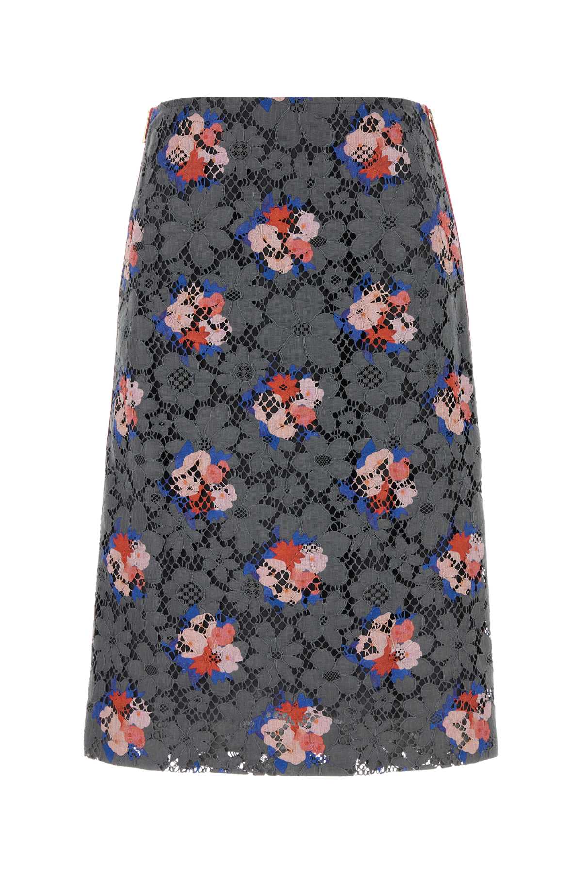 Falda Estampada Fendi — Gris