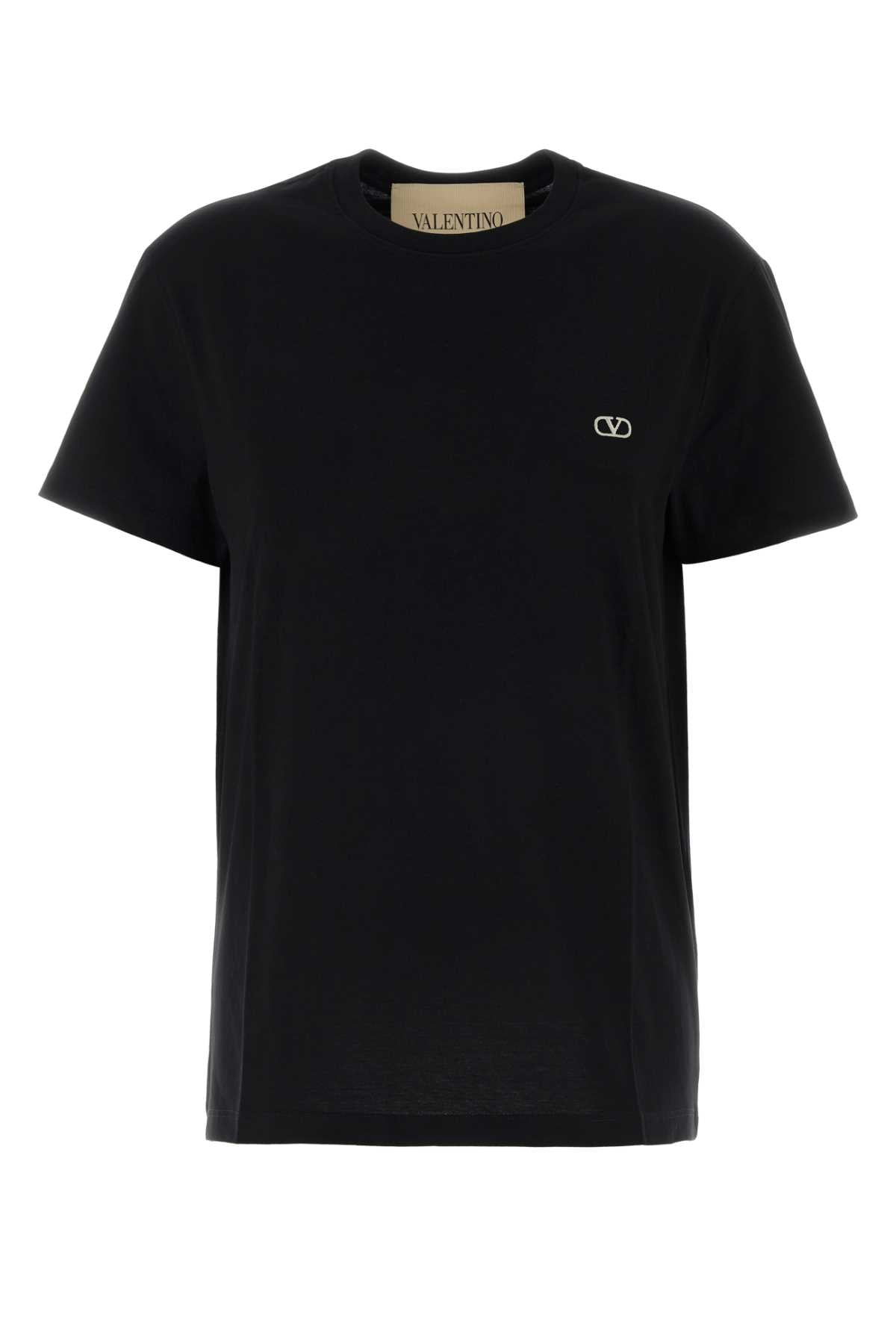 Valentino Garavani Logo-Embroidered Cotton T-Shirt — Black