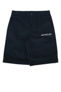 Moncler Jr Cotton Chino Shorts — Navy
