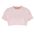 Givenchy Embroidered Logo Cotton Crop T-Shirt — Pink