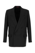 Gucci Double-Breasted Wool Blazer — Black