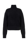 Blumarine Quilted Alpaca Blend Sweater — Black