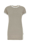 MM6 Maison Margiela Striped Stretch Cotton Dress — Beige
