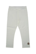 Moncler Jr Logo-Embroidered Leggings — White