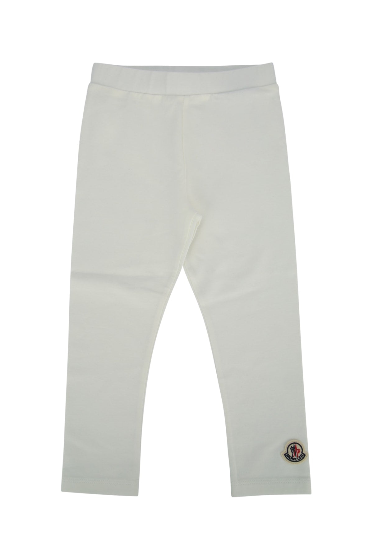 Moncler Jr Logo-Embroidered Leggings — White