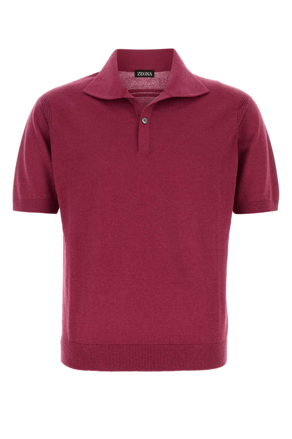 Zegna Silk Polo Shirt — Purple