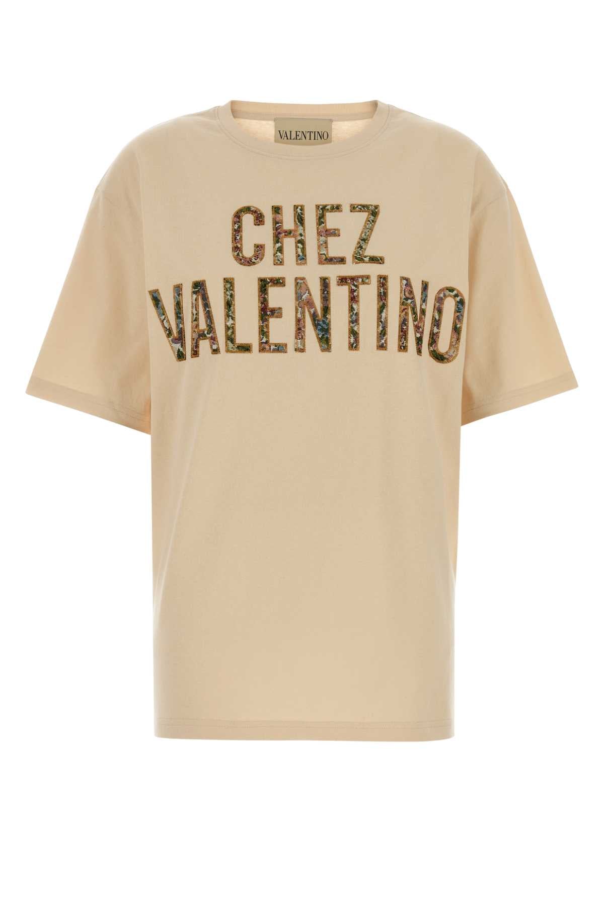 Valentino Garavani Jersey T-Shirt — Beige