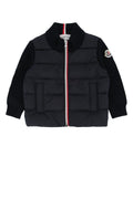 Moncler Jr Wool and Down Hybrid Down Jacket — Black