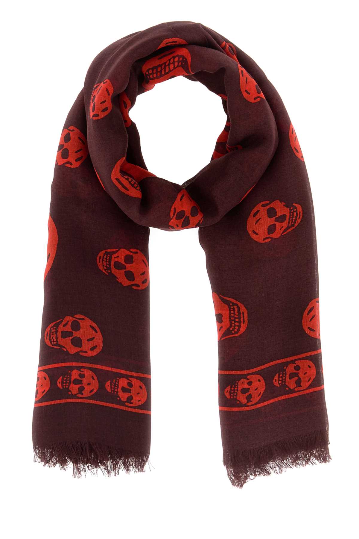 Alexander McQueen Skull Scarf — Burgundy