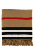 Burberry Striped Cotton Scarf — Beige