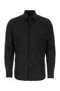 Prada Stretch Poplin Shirt — Black