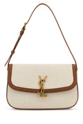 Saint Laurent Solferino Shoulder Bag — Beige
