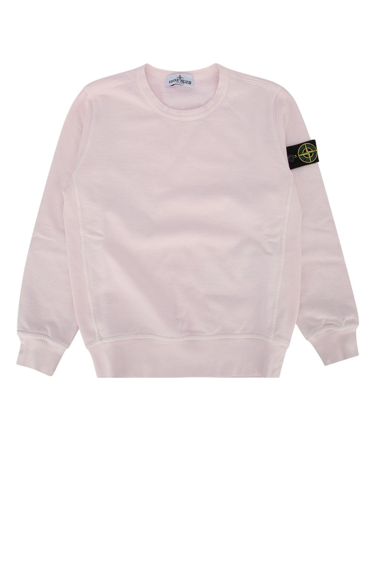 Stone Island Kids Compass-Patch Cotton Sweatshirt — Pink