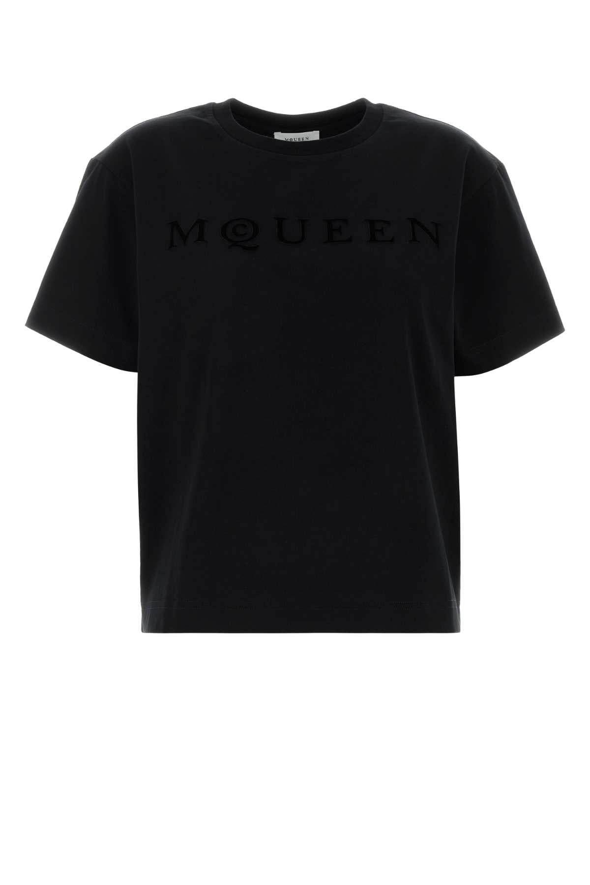 Alexander McQueen Logo-Embroidered Cotton T-Shirt — Black