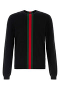 Gucci Web-Striped Cashmere Sweater — Black