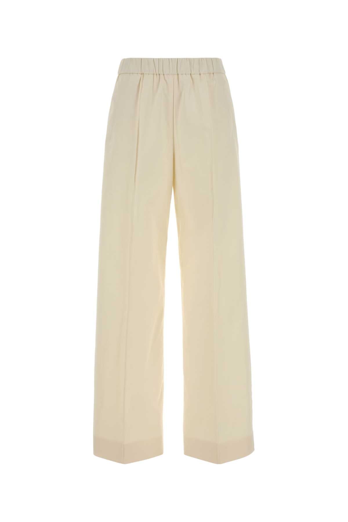 Jil Sander Wide-Leg Cotton Trousers — White