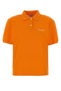 Miu Miu Logo-Embroidered Piquet Polo Shirt — Orange