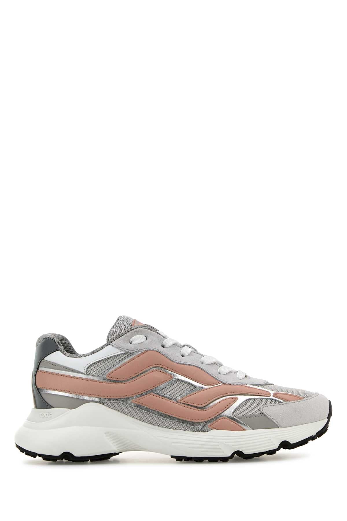 Tod's Leather And Mesh Colorblock Sneaker — Multicolor
