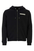 Versace Logo-Print Cotton Sweatshirt — Black