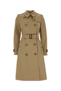 Burberry Double-Breasted Cotton Twill Trench Coat — Beige