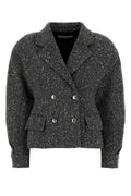 Alessandra Rich Tweed Blazer — Gray