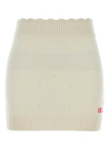 Chloé Wool Cashmere Blend Mini Skirt — White