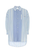 Marni Embroidered Cotton Oversize Shirt — Blue
