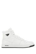 Prada Leather High-Top Sneaker — White