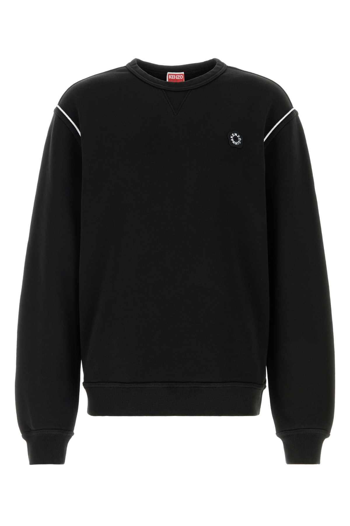 Kenzo Crew-Neck Cotton Sweatshirt — Black