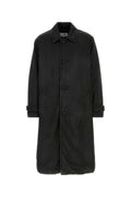 MM6 Maison Margiela Cotton Blend Washed Coat — Black