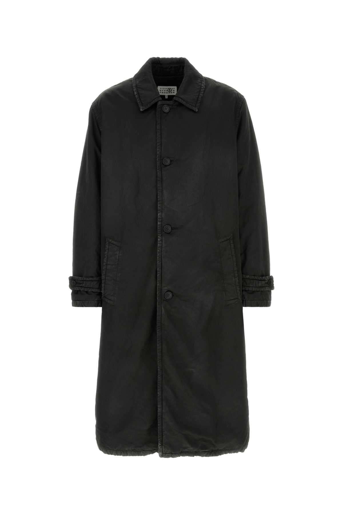 MM6 Maison Margiela Cotton Blend Washed Coat — Black