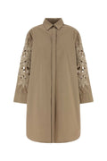 Agnona Dress Shirt Dress — Beige