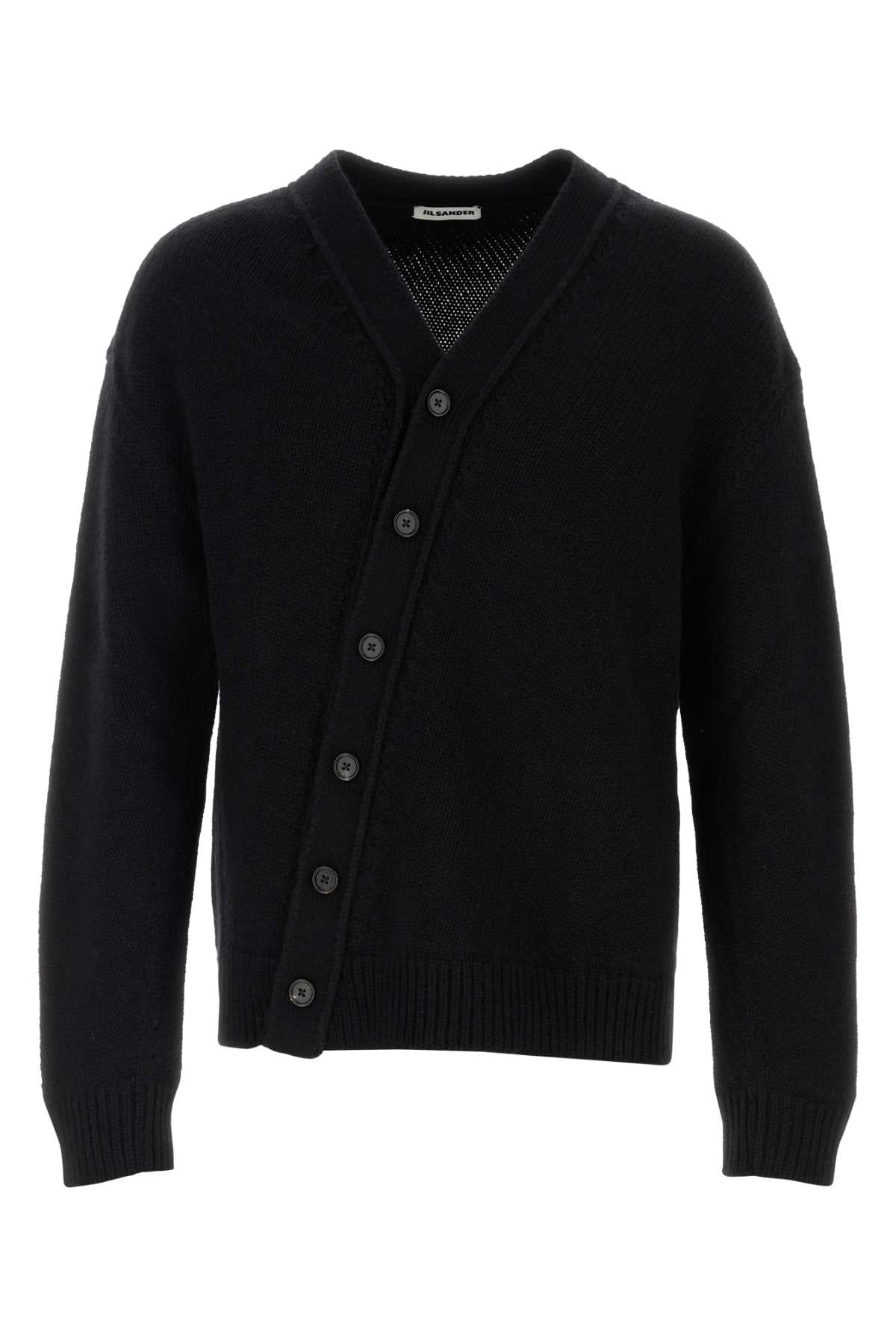 Jil Sander Wool Blend Cardigan — Black