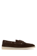 Prada Suede Boat Shoe Loafer — Brown
