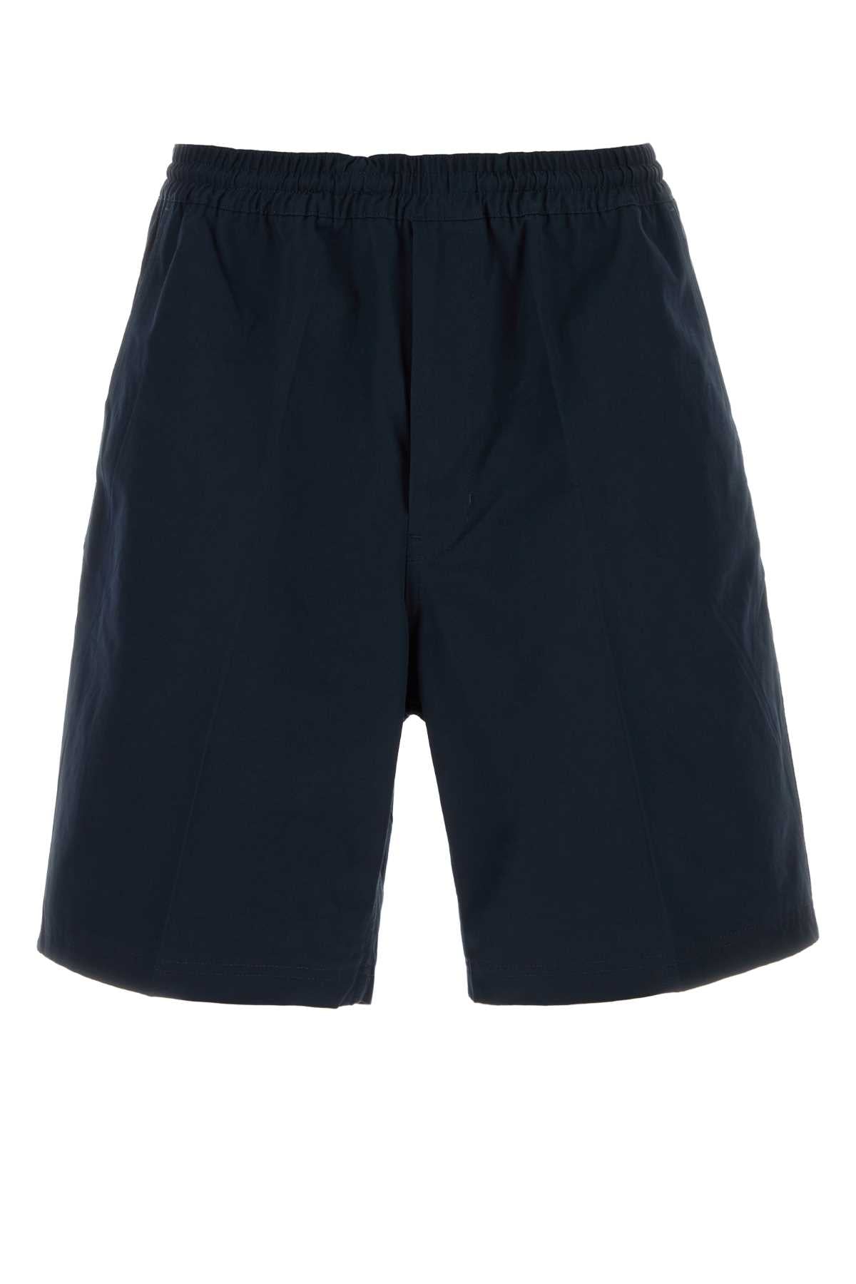Prada Poplin Bermuda Shorts — Navy