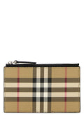 Estuche para tarjetas de lona con estampado de cuadros Burberry - Beige