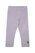 Moncler Jr Cotton-Blend Leggings — Purple