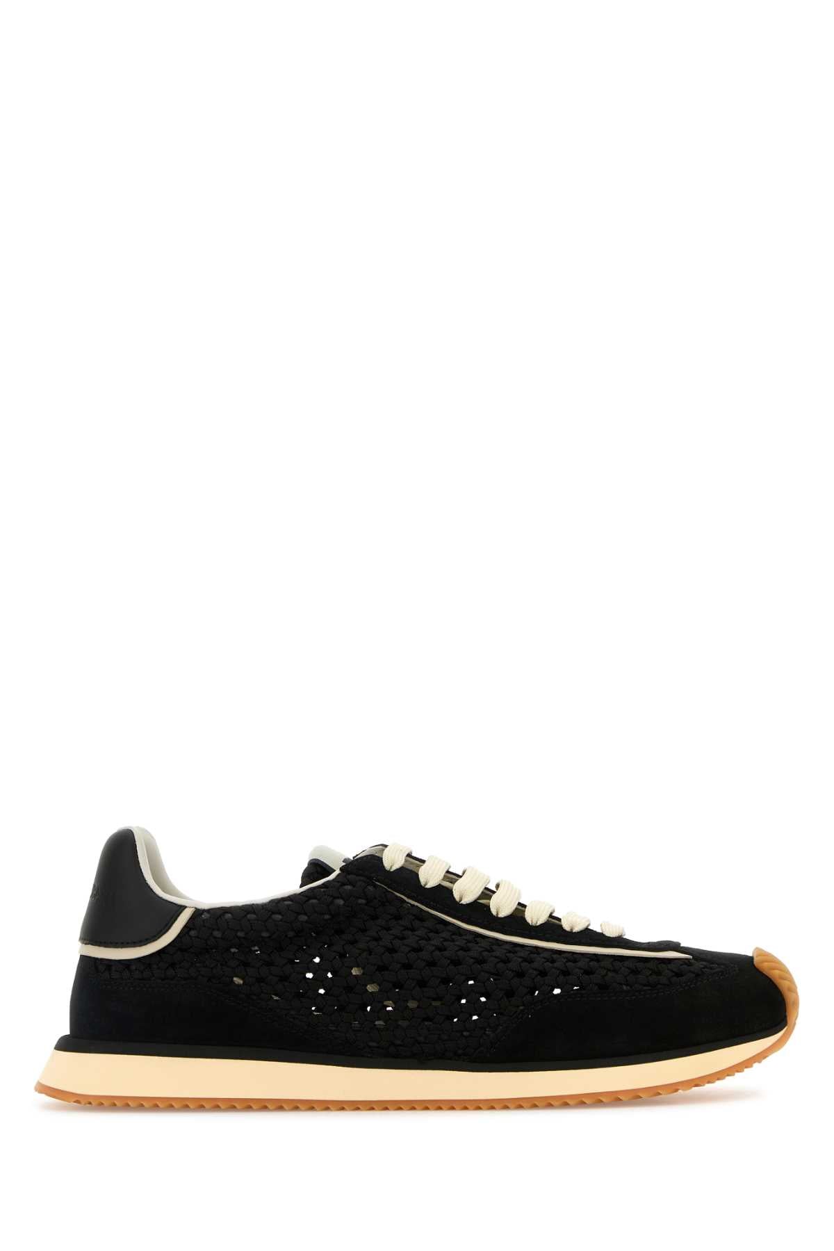 Dolce & Gabbana Perforated Fabric Sneaker — Black