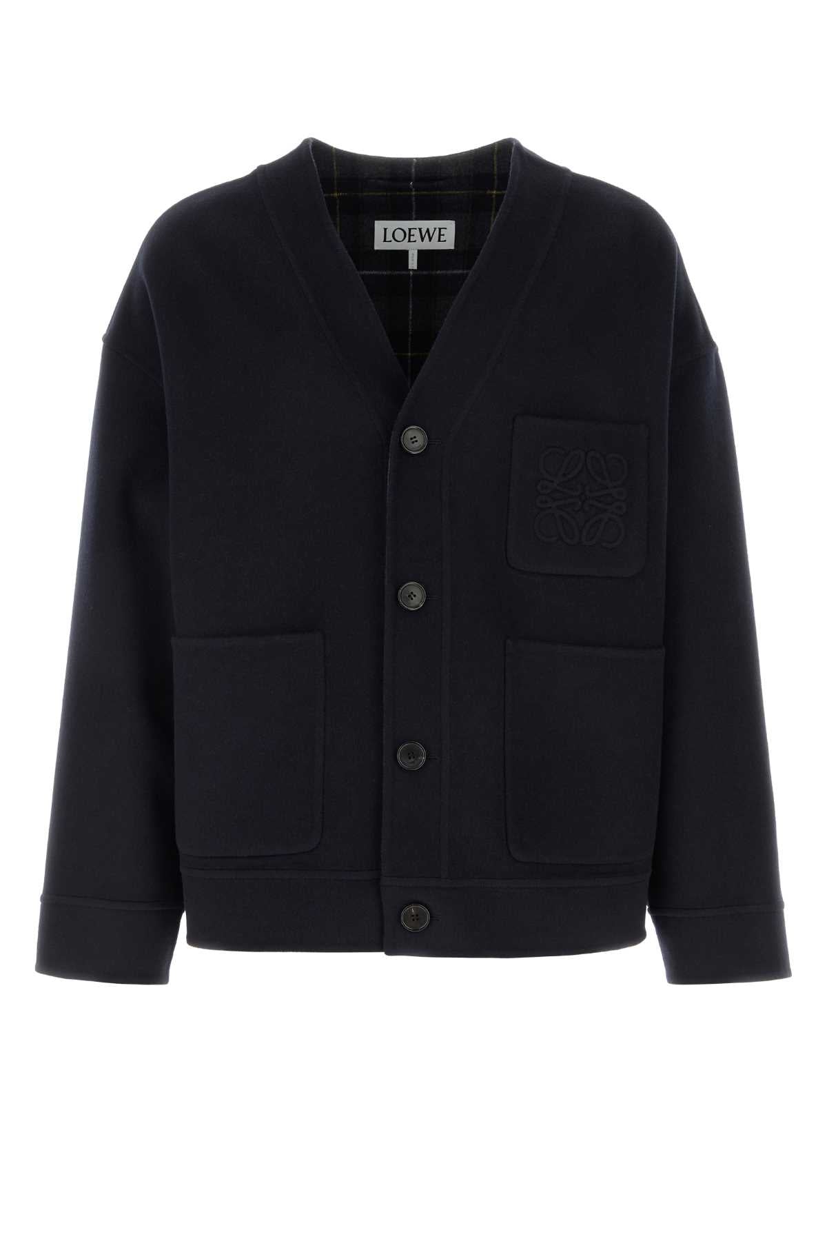 Loewe Wool Blend Cardigan — Navy