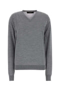 Gucci Wool V-Neck Sweater — Gray